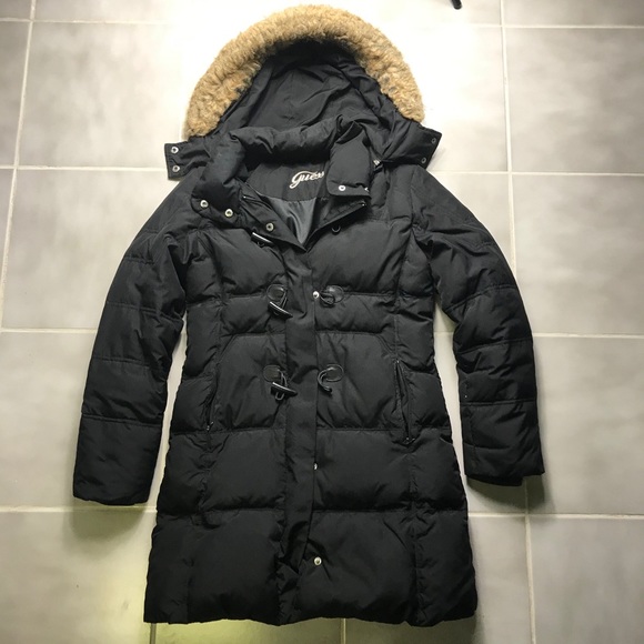 Guess Down Puffer Toggle Button Parka Coat Jacket - Picture 1 of 5